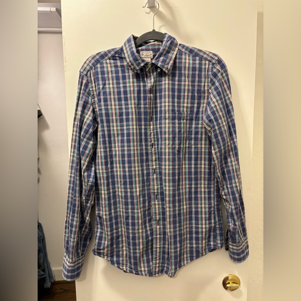 Men's Vintage J Crew Blue Plaid Shirt
